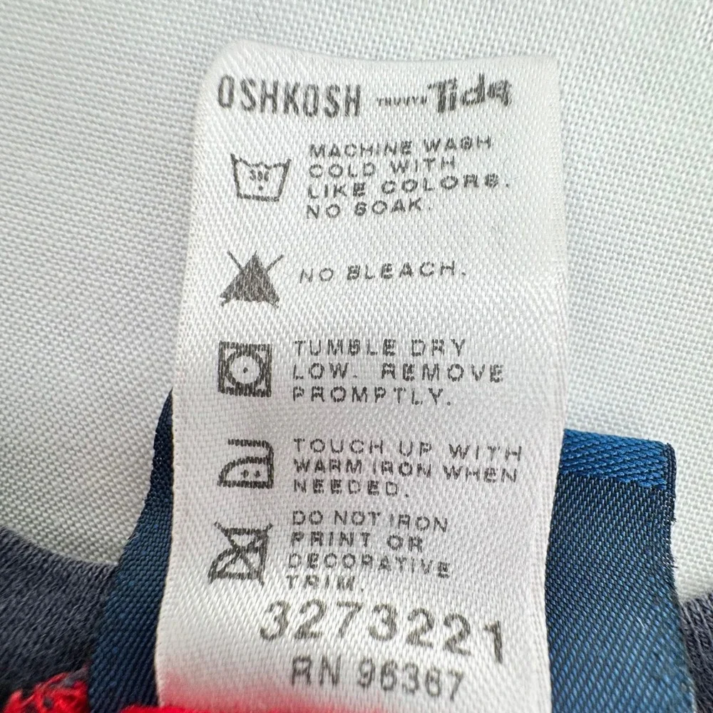Vtg 90s OshKosh B'gosh Patriotic Baseball Graphic Tee Sz 4T Oshkosh Trusts Tide